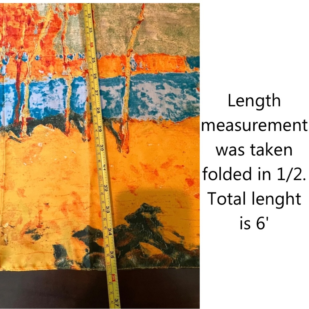 Nwot Silk Scarf Rectangular Abstract Contemporary… - image 3